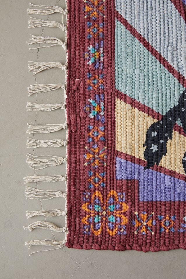 Mystic Horses Screen Printed Rag Rug #2