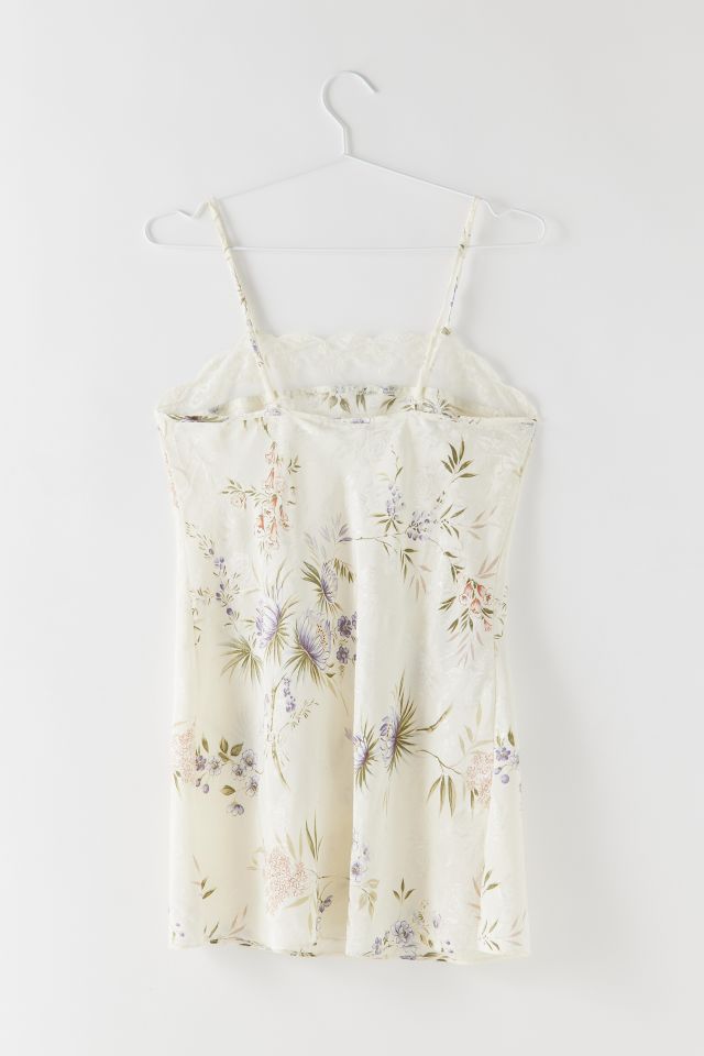 Vintage Floral Print Slip Dress #1