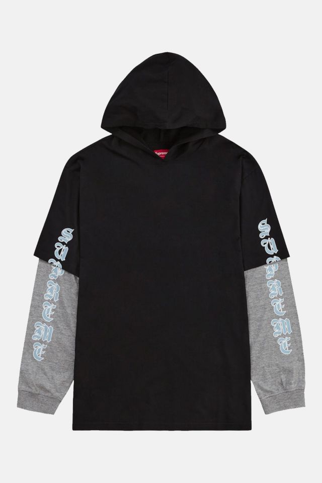 Supreme hot sale sleeve hoodie