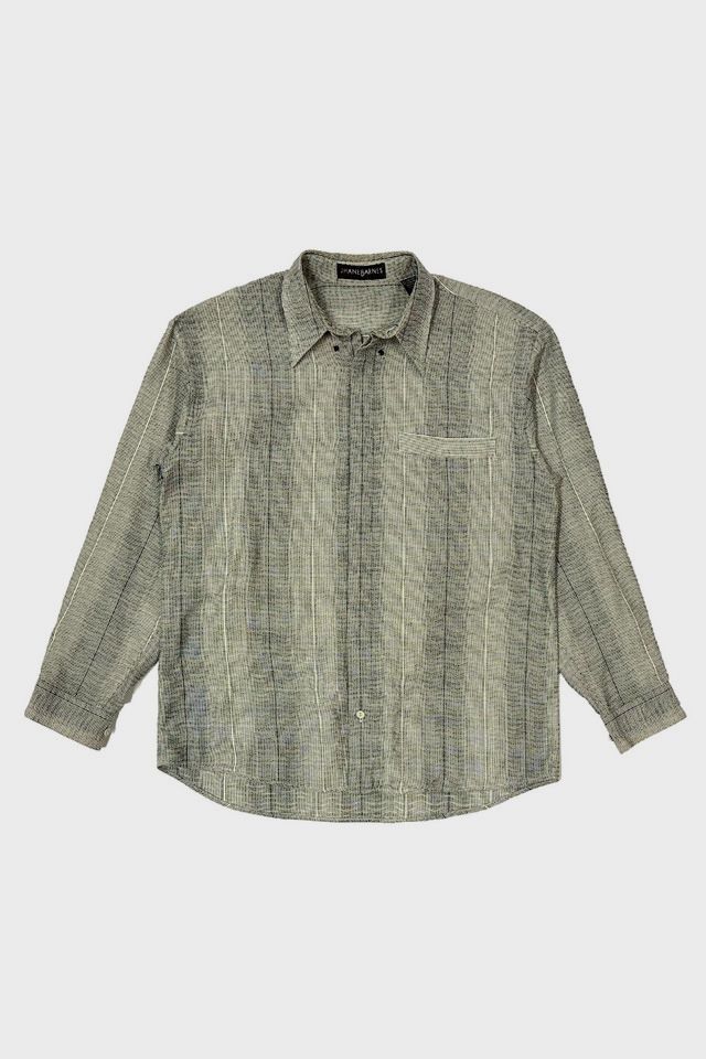 Vintage 1990's Jhane Barnes Knit Cotton Flannel Button Down Shirt