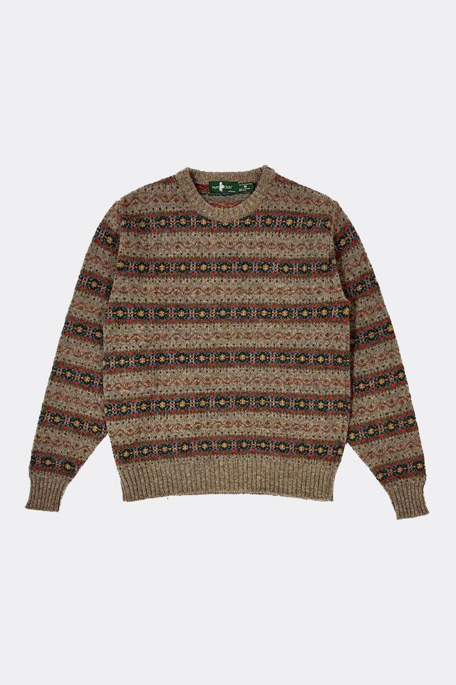 Vintage 1980's Hunt Club Made In Scotland Shetland Wool Knit Sweater ...