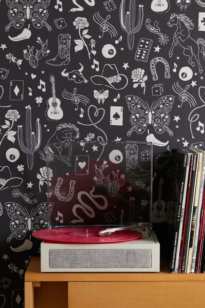 Urban Outfitters Yeehaw Removable Wallpaper In Black At