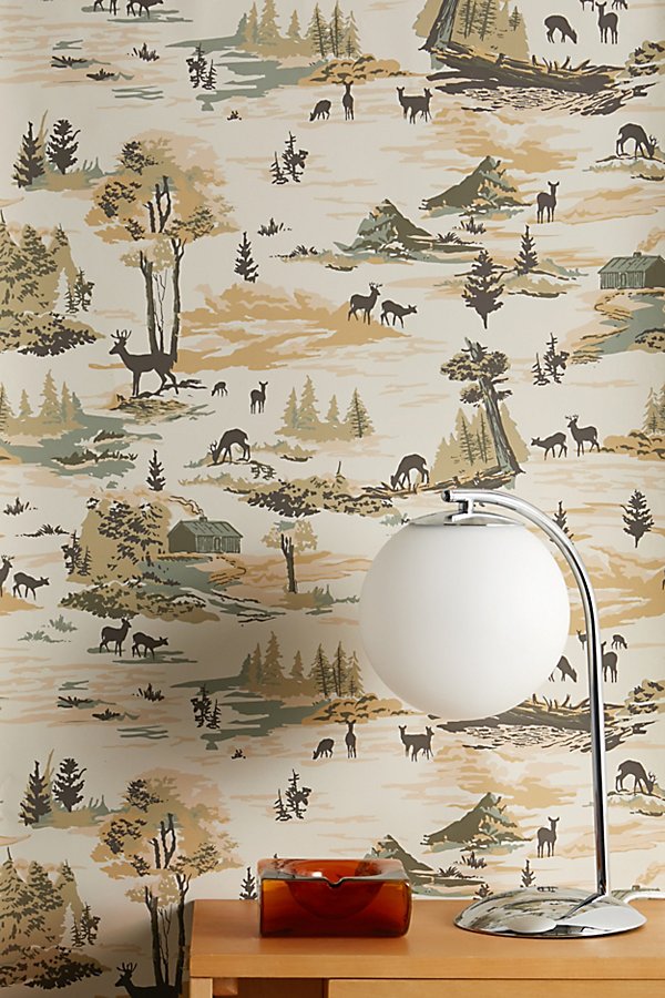 Urban Outfitters Backwoods Removable Wallpaper In Neutral At