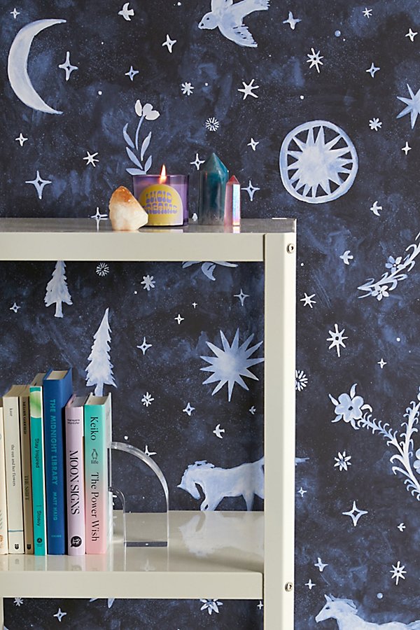 Urban Outfitters Mystical Removable Wallpaper In Navy At  In Blue