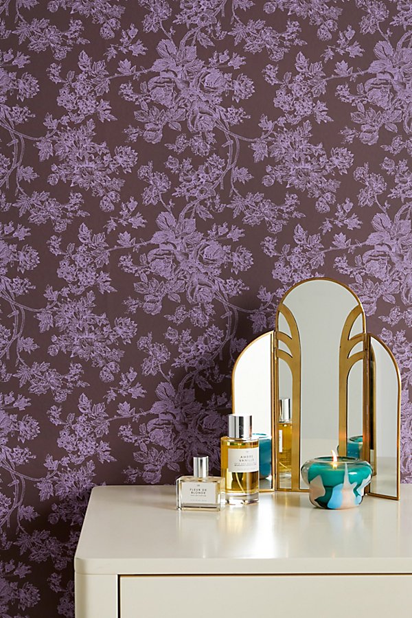 Urban Outfitters Uo Home Toile Removable Wallpaper In Purple At