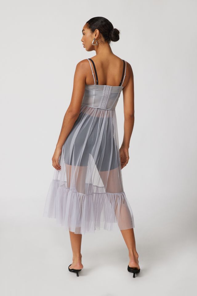UO Dita Sheer Corset Midi Dress #2