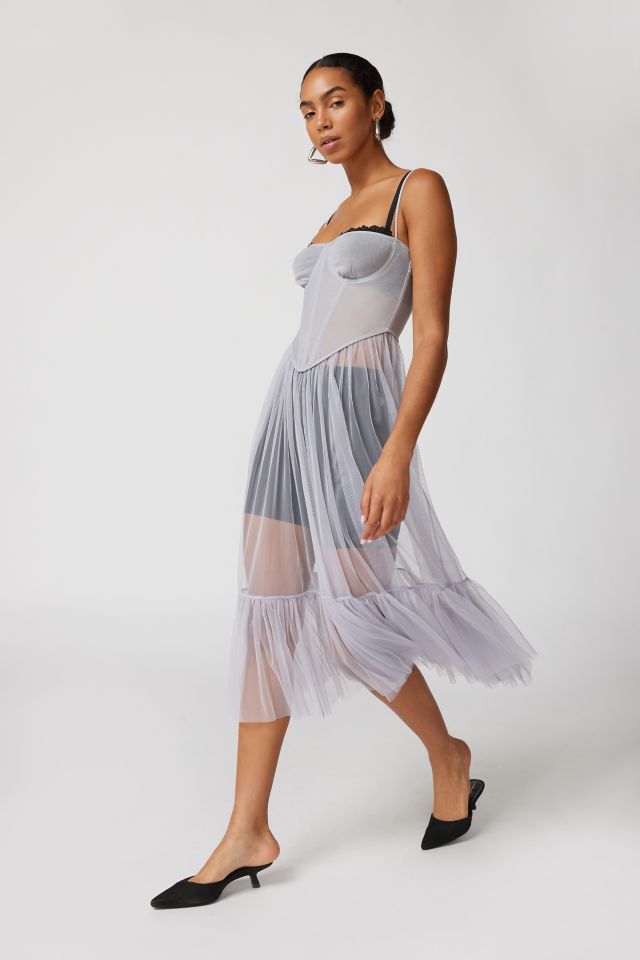 UO Dita Sheer Corset Midi Dress #3