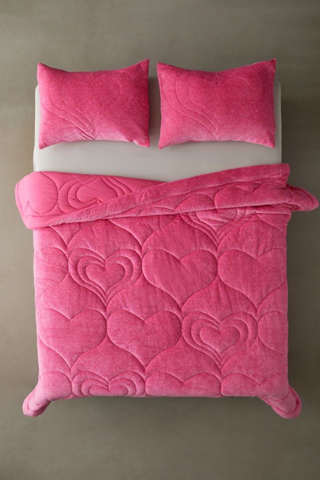 Heart Puff Velour Comforter #1