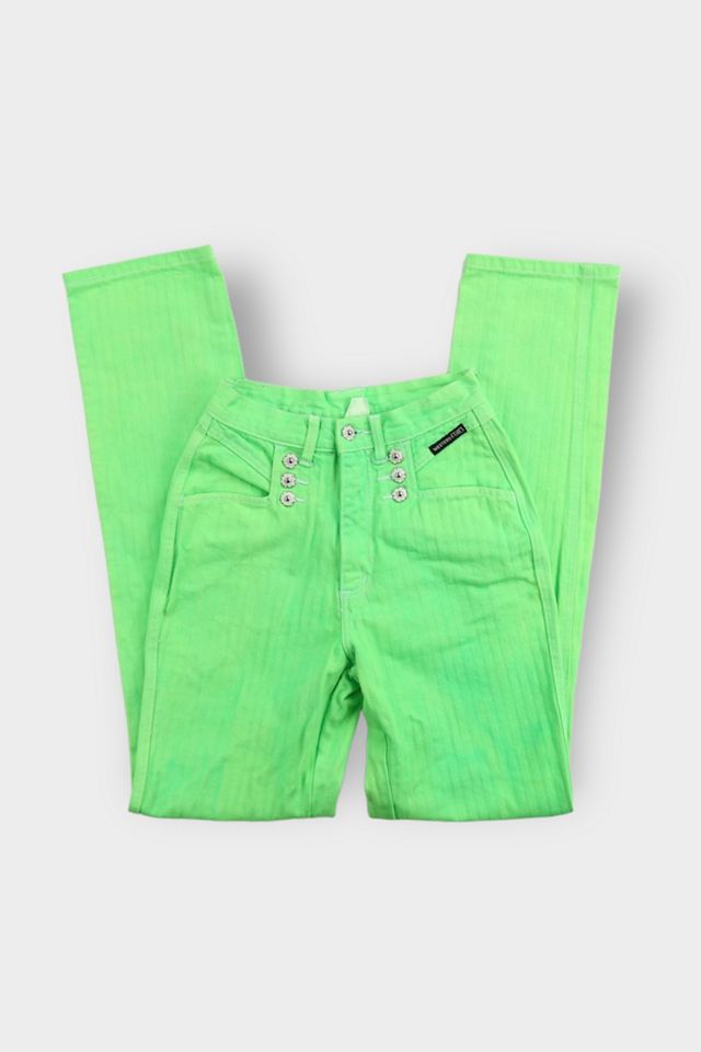 Vintage Western Ethics Neon Green High Waisted Jeans Urban Outfitters