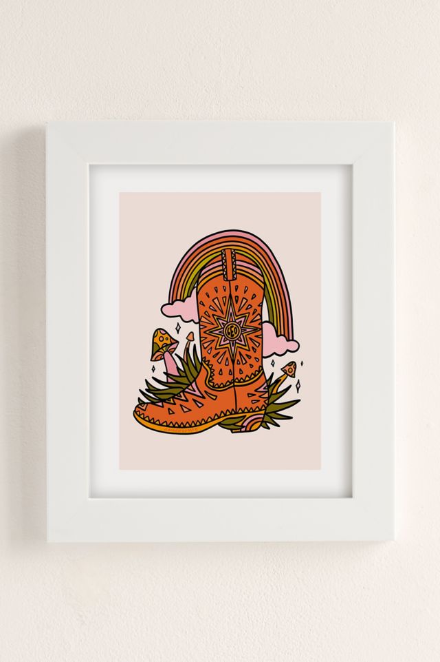 Doodle By Meg Leo Cowboy Boots Art Print | Urban Outfitters