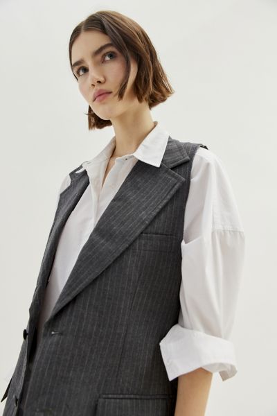 Urban Renewal Remade Sleeveless Pinstripe Vest | Urban Outfitters