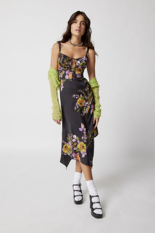 UO Priscilla Lace-Up Midi Dress #4