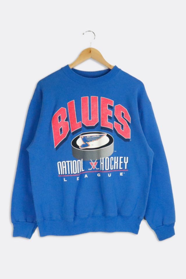 Vintage Mens St Louis Blues Crewneck Sweatshirt NHL Hockey Sz XL SEWN  Ringer LEE