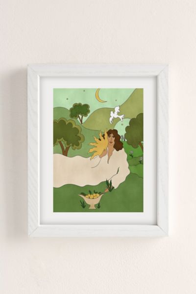 Alja Horvat Sun In Her Hands Art Print In White Wood Frame At Urban Outfitters