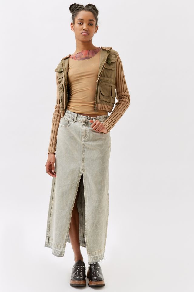 BDG Mandi Acid Wash Denim Maxi Skirt #1