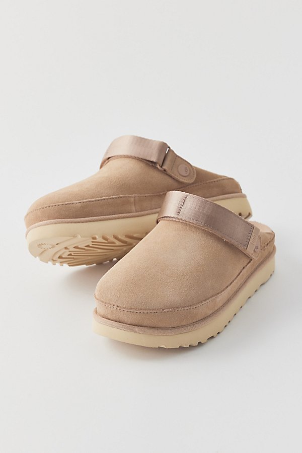 Shop Ugg Goldenstar Suede Clog In Driftwood, Women's At Urban Outfitters