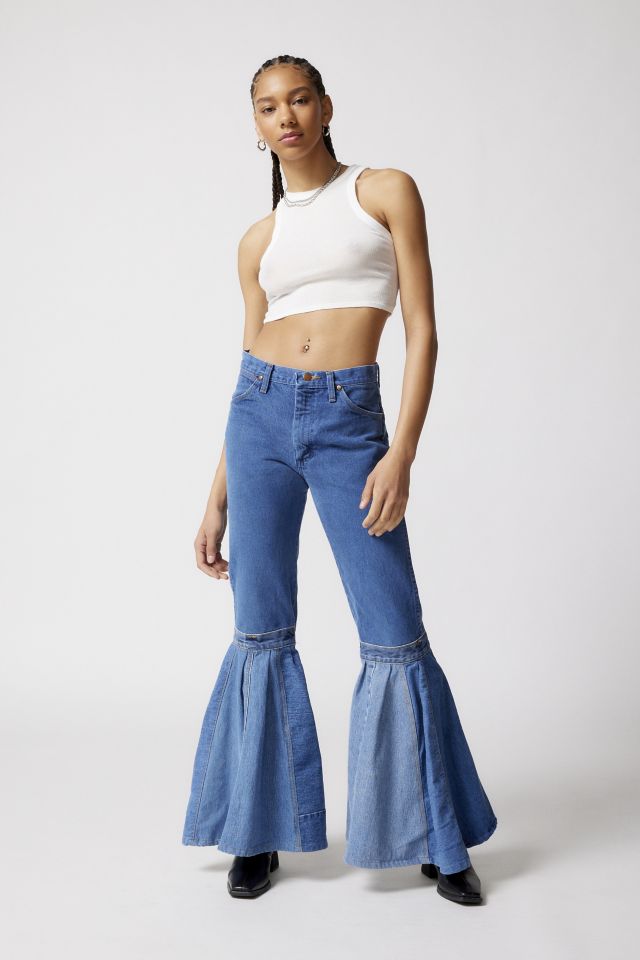 Jeans with best sale ruffles at bottom