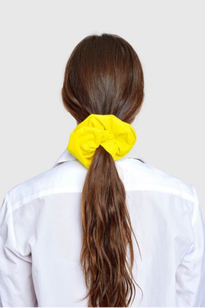 Shop Coming Of Age Oversized Nylon Scrunchie In Hot Yellow Nylon, Women's At Urban Outfitters