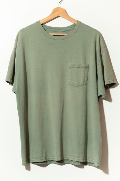 トップス OLD GAP GREEN BORDER SHIRT Y2K Vintage Y2K Distressed Light Green Pocket T-Shirt | Urban