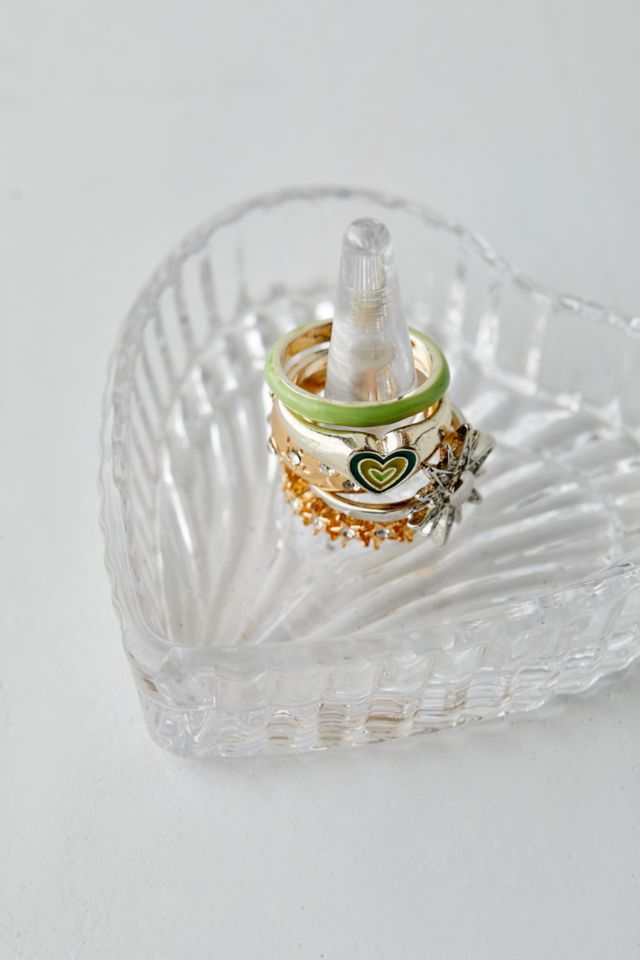 Plat à bague en forme de cœur en verre #4