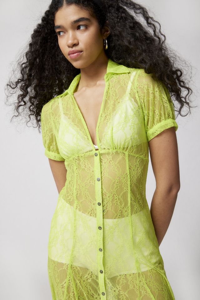 UO Connie Sheer Lace Midi Dress #1