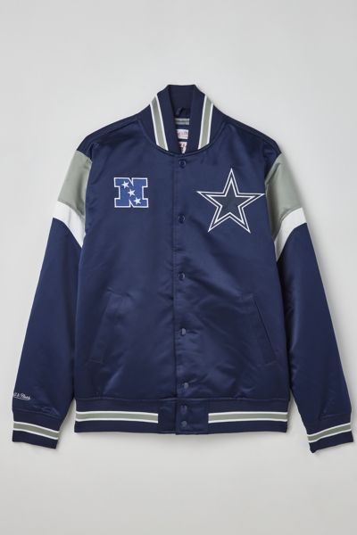 Dallas Cowboys Silver Satin Varsity Jacket Silver / Satin / M