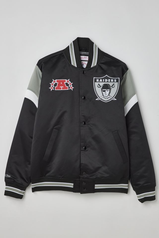 Raiders Jacket, Varsity Satin, Black And White, L/XL