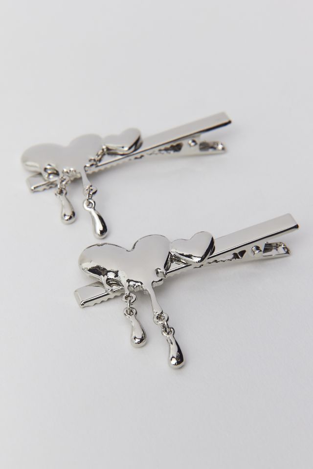 Metal Heart Slide Barrette Set #1