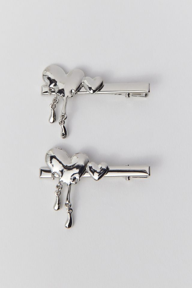 Metal Heart Slide Barrette Set #2