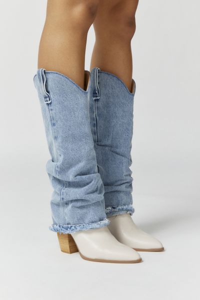 Steve Madden Lassy Ruched Western Boot In Denim
