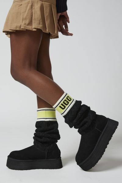 Shop Ugg Sweater Letter Boot In Black, Women's At Urban Outfitters