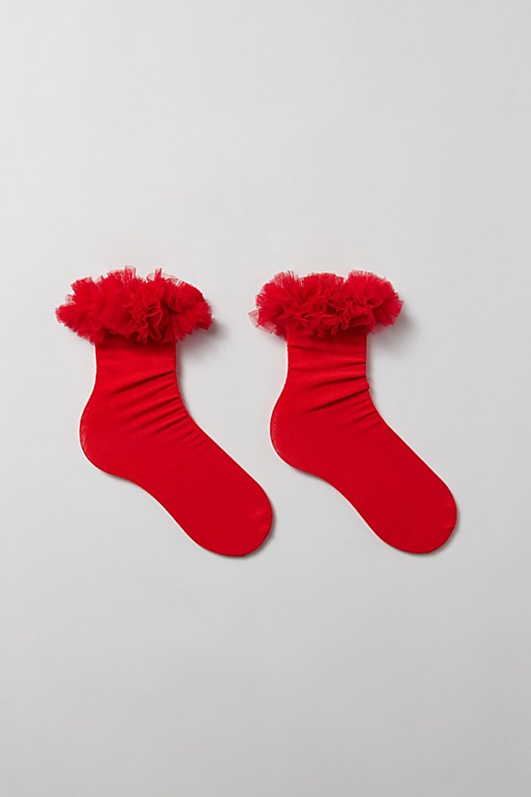 Happy Socks Marry Me Ruffle Half Crew Sock In Red, Women's At Urban Outfitters