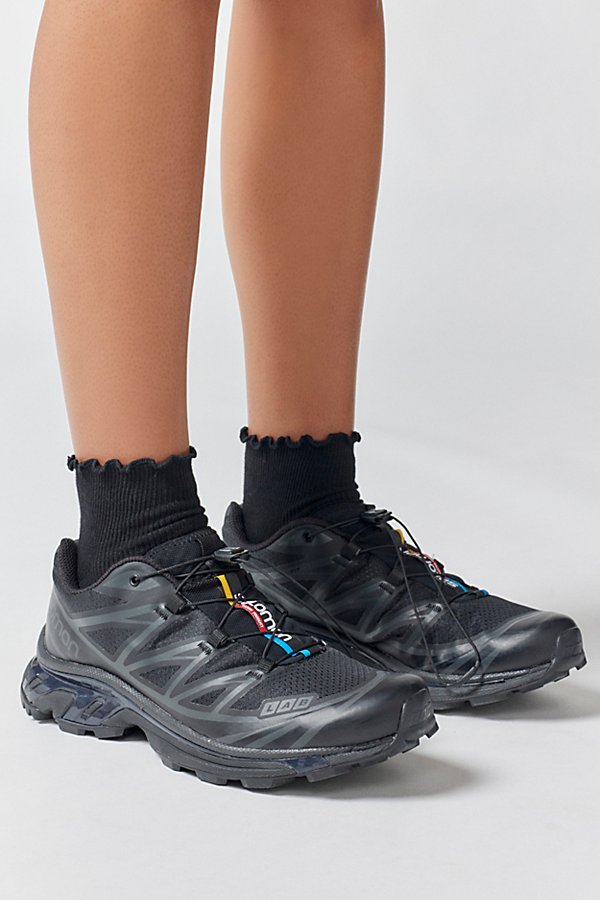 Urban Outfitters Ruffle Ankle Sock In Black