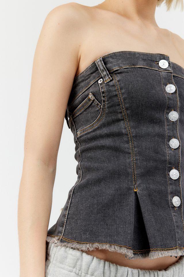 BDG Urban Outfitters Strapless Denim Corset Top