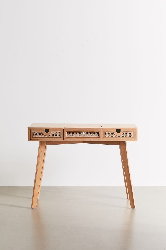 Marte Vanity - Vintage Boho Style with Cane Panels