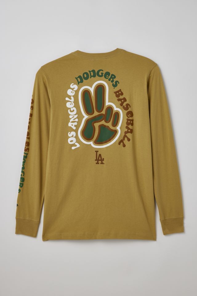 New Era Los Angeles Dodgers Camp Long Sleeve Tee in Brass, Men's at Urban Outfitters