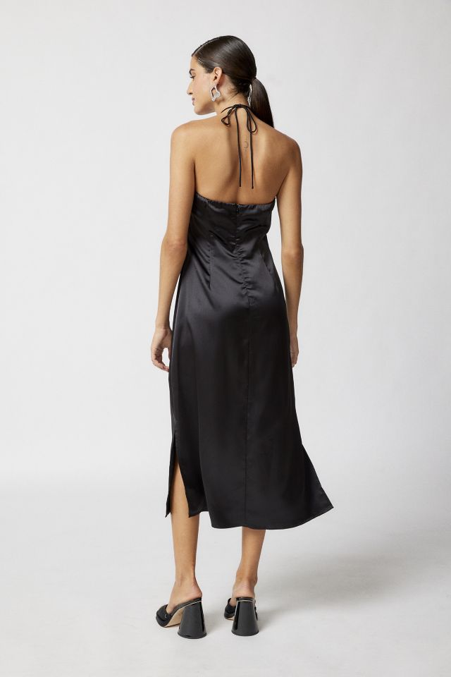 Robe Midi à Col Halter en Satin UO Brittney #3