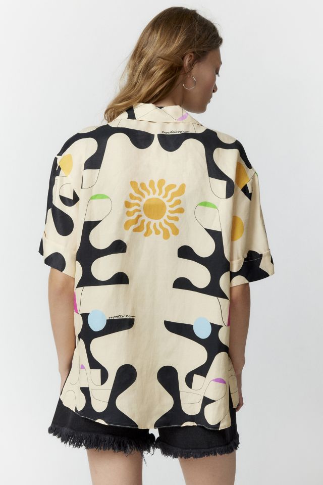 Nocturne Abstract Sun Button-Down Shirt #3