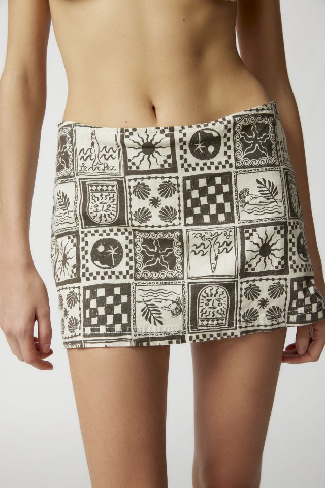 Jupe-short Dalilah en Lin Imprimé Taille Basse UO #2