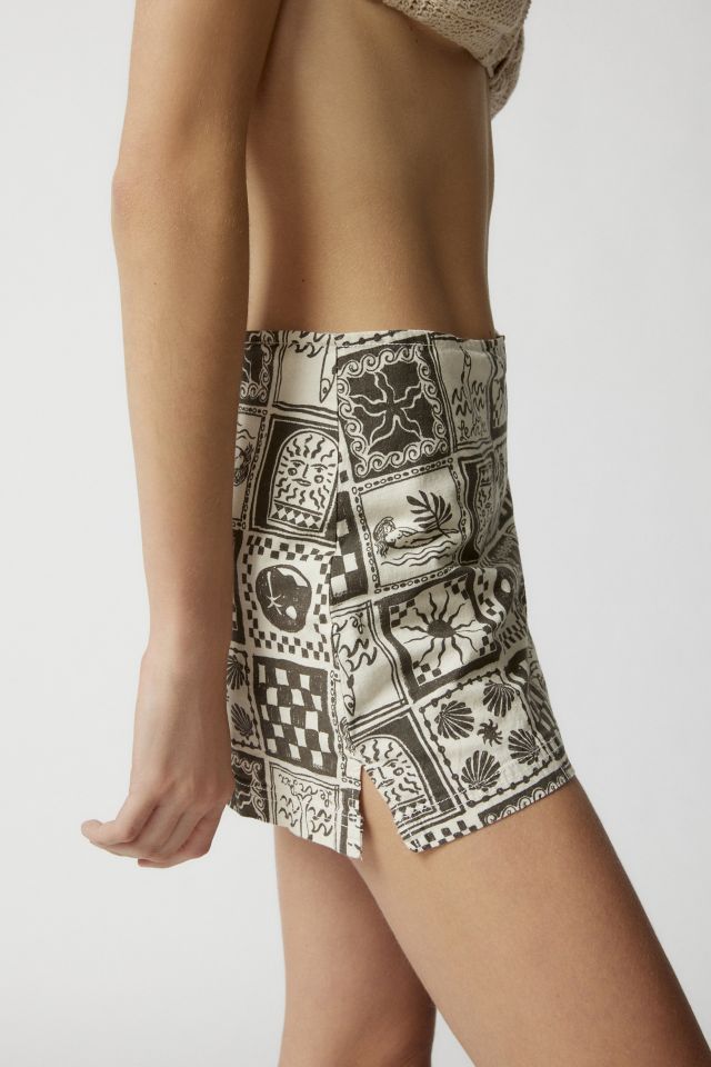 Jupe-short Dalilah en Lin Imprimé Taille Basse UO #3