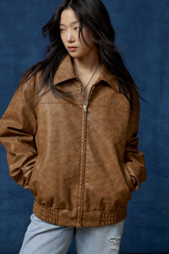 BDG Urban Outfitters Vintage Longline Faux Leather Shearling