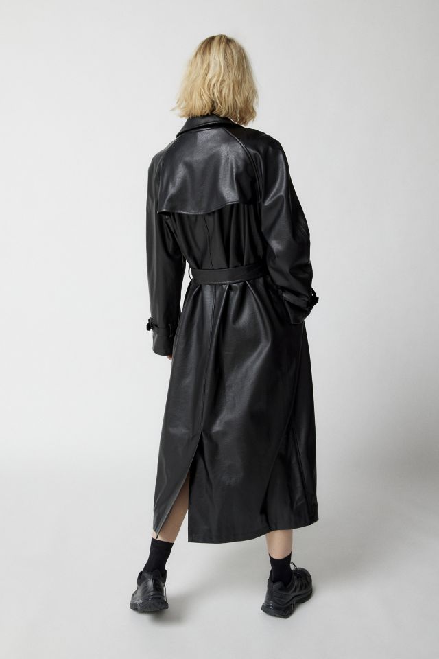 UO Clara Faux Leather Trench Coat #2