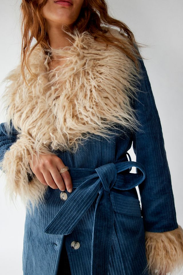 Faux Shearling Coat Trim Jacket Urban Outfitters Coats Sale UO