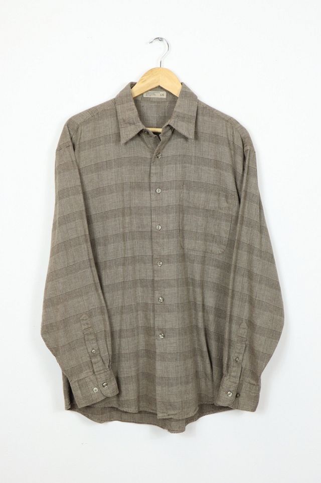 Vintage Brown Pattern Button-Down Shirt | Urban Outfitters