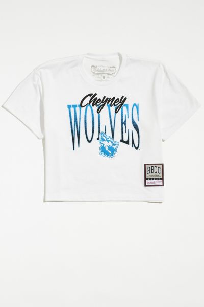 Mitchell & Ness Cheyney University X  Uo Exclusive Wolves Cropped Tee In White, Women's At Urban Outf