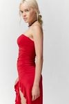 Secret Rendezvous Layered Ruffle Maxi Dress Maroon