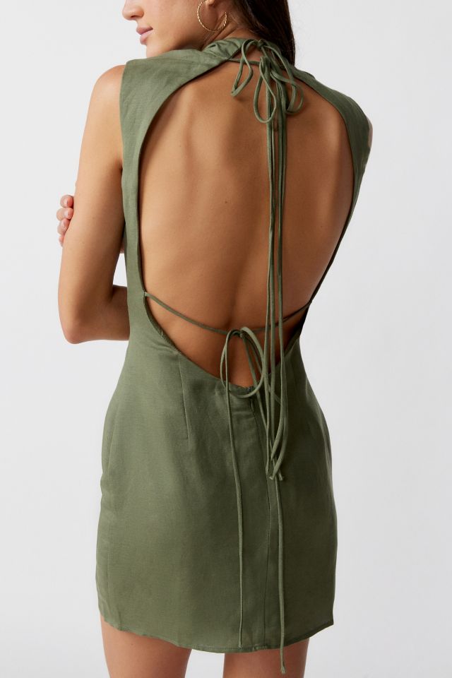 Lioness La Sagrada Linen Backless Mini Dress #2