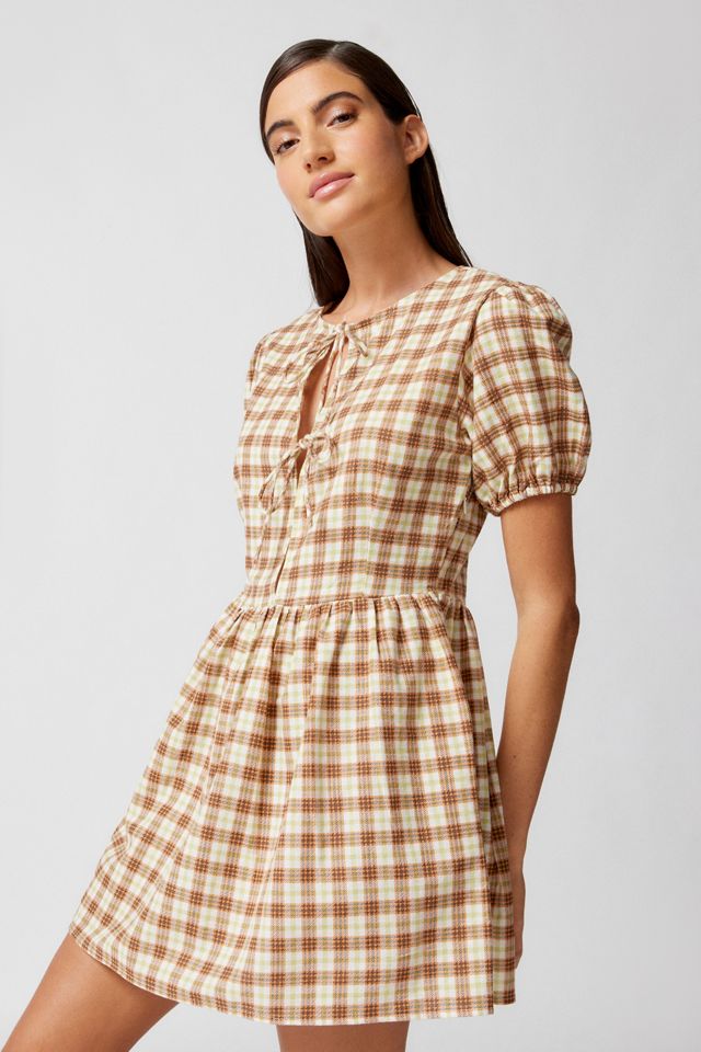 Motel Shirley Plaid Mini Dress Urban Outfitters Canada