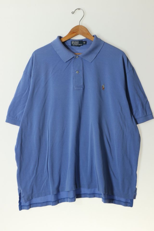 Polo Ralph Lauren 2005 Vintage Blue Pique Polo Shirt Sz L (New w/ RL