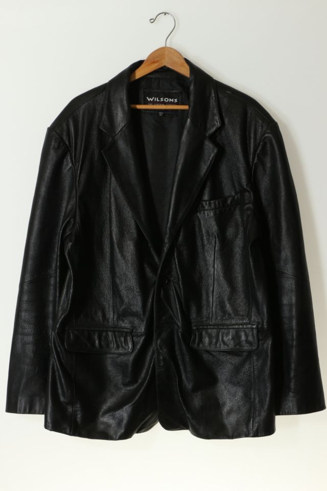 Vintage Leather Three Button Blazer | Urban Outfitters